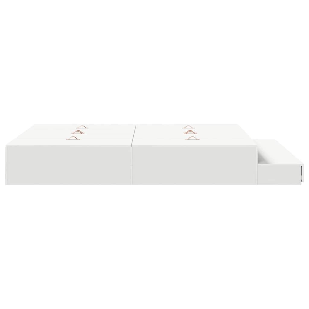Seng Med Opbevaring Hvid 226,5 140 31,5 Cm Konstrueret Træ - Billede 9