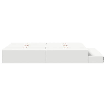 Seng Med Opbevaring Hvid 226,5 140 31,5 Cm Konstrueret Træ - Billede 9