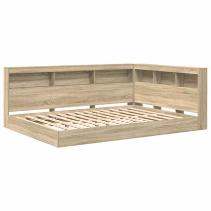 Bogreol Seng Sonoma-eg 160 200 Cm Konstrueret Træ - Billede 2