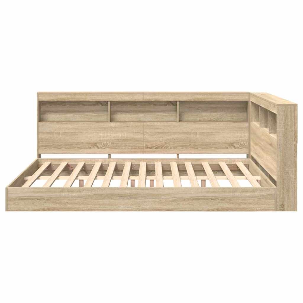 Bogreol Seng Sonoma-eg 160 200 Cm Konstrueret Træ - Billede 6