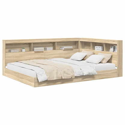 Bogreol Seng Sonoma-eg 160 200 Cm Konstrueret Træ - Billede 3