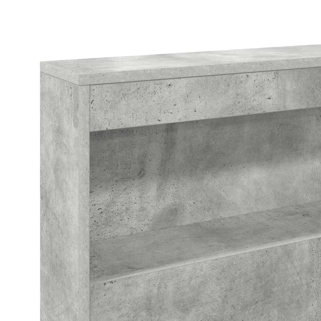 Bogreol Seng Betongrå 180 X 200 Cm Konstrueret Træ - Billede 10