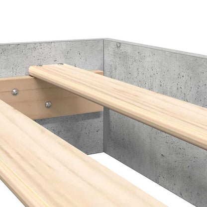 Bogreol Seng Betongrå 180 X 200 Cm Konstrueret Træ - Billede 11