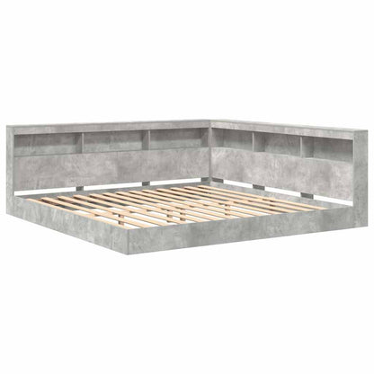 Bogreol Seng Betongrå 180 X 200 Cm Konstrueret Træ - Billede 2