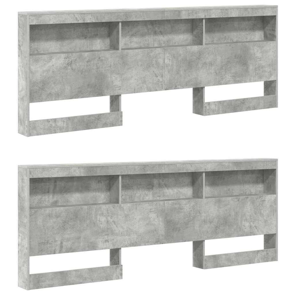 Bogreol Seng Betongrå 180 X 200 Cm Konstrueret Træ - Billede 6