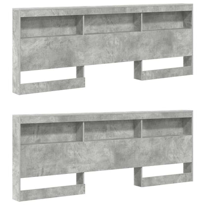 Bogreol Seng Betongrå 180 X 200 Cm Konstrueret Træ - Billede 6