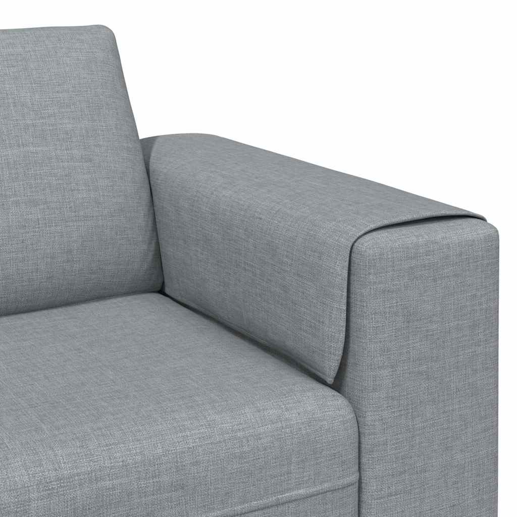 Sofa Sæt Lysegrå Stof - Billede 7