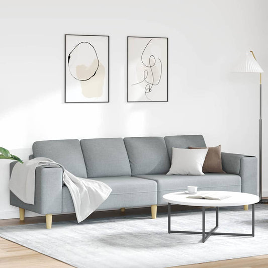 Sofa Sæt Lysegrå Stof - Hovedbillede