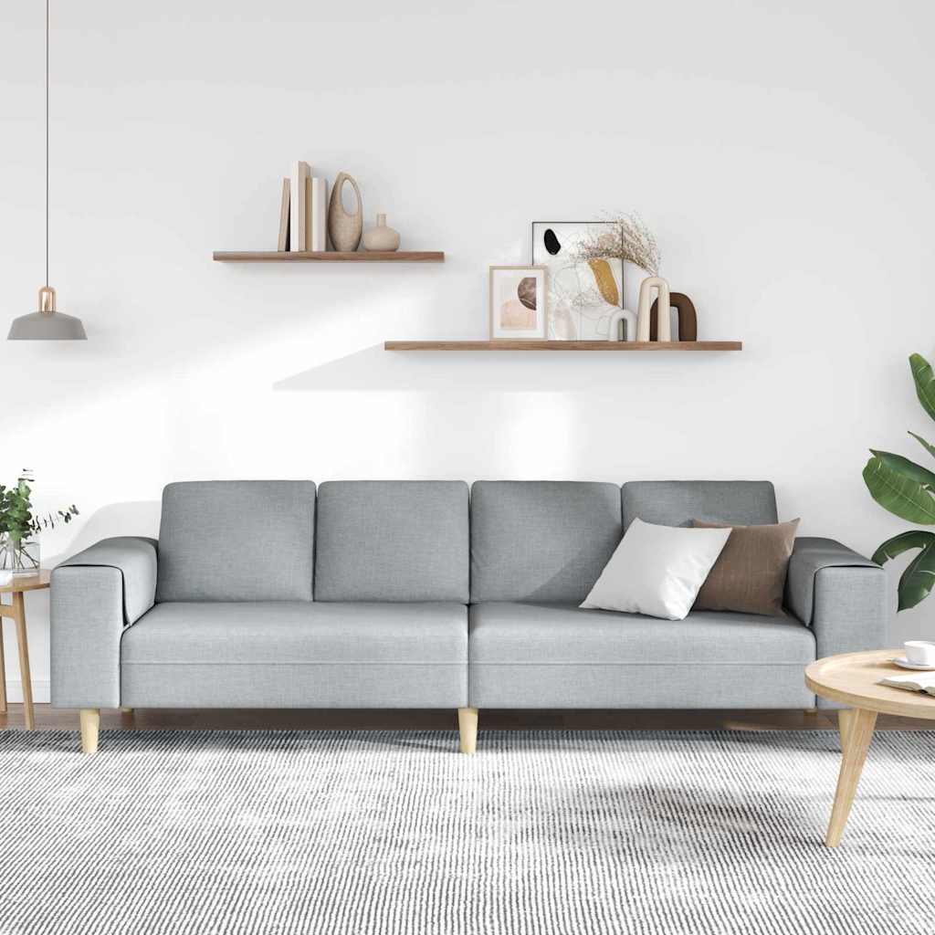 Sofa Sæt Lysegrå Stof - Billede 3