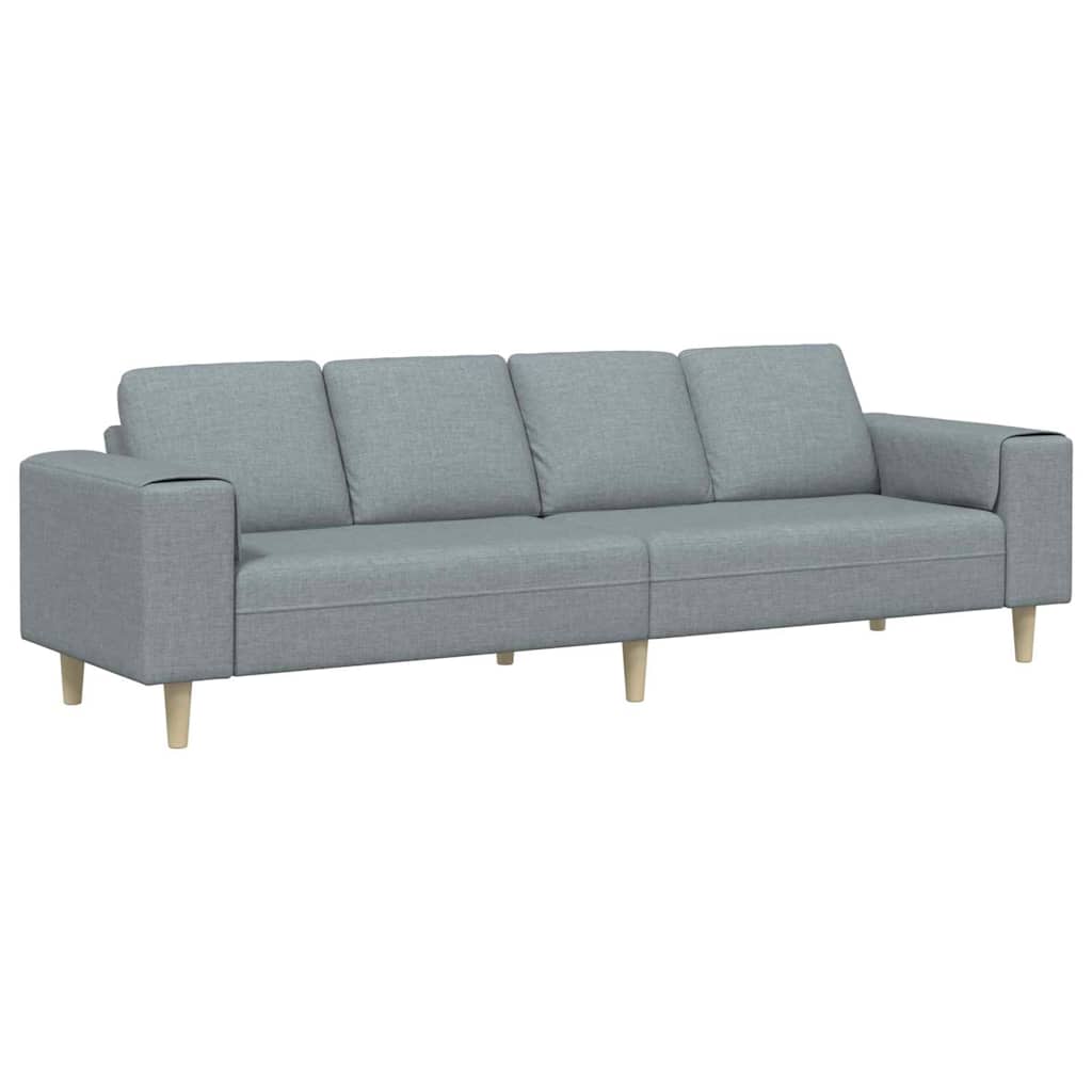 Sofa Sæt Lysegrå Stof - Billede 2