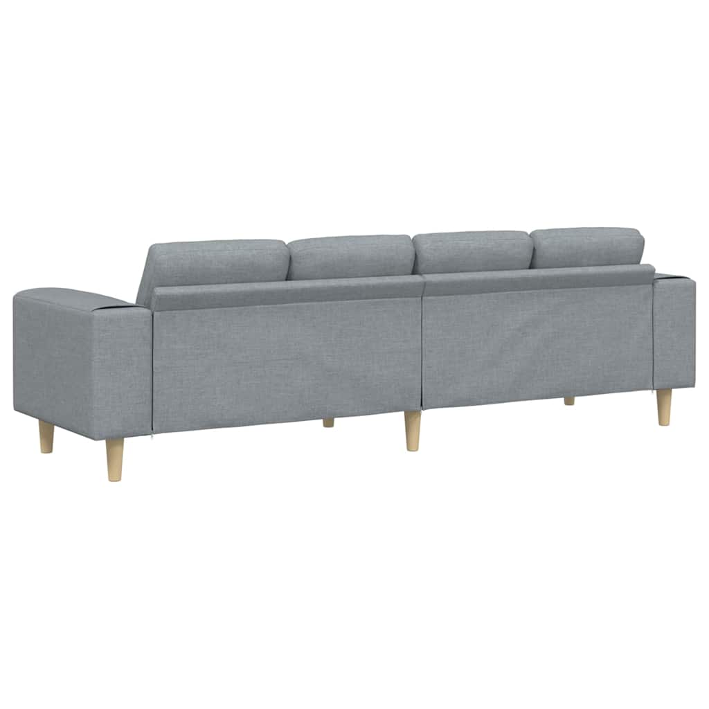 Sofa Sæt Lysegrå Stof - Billede 6