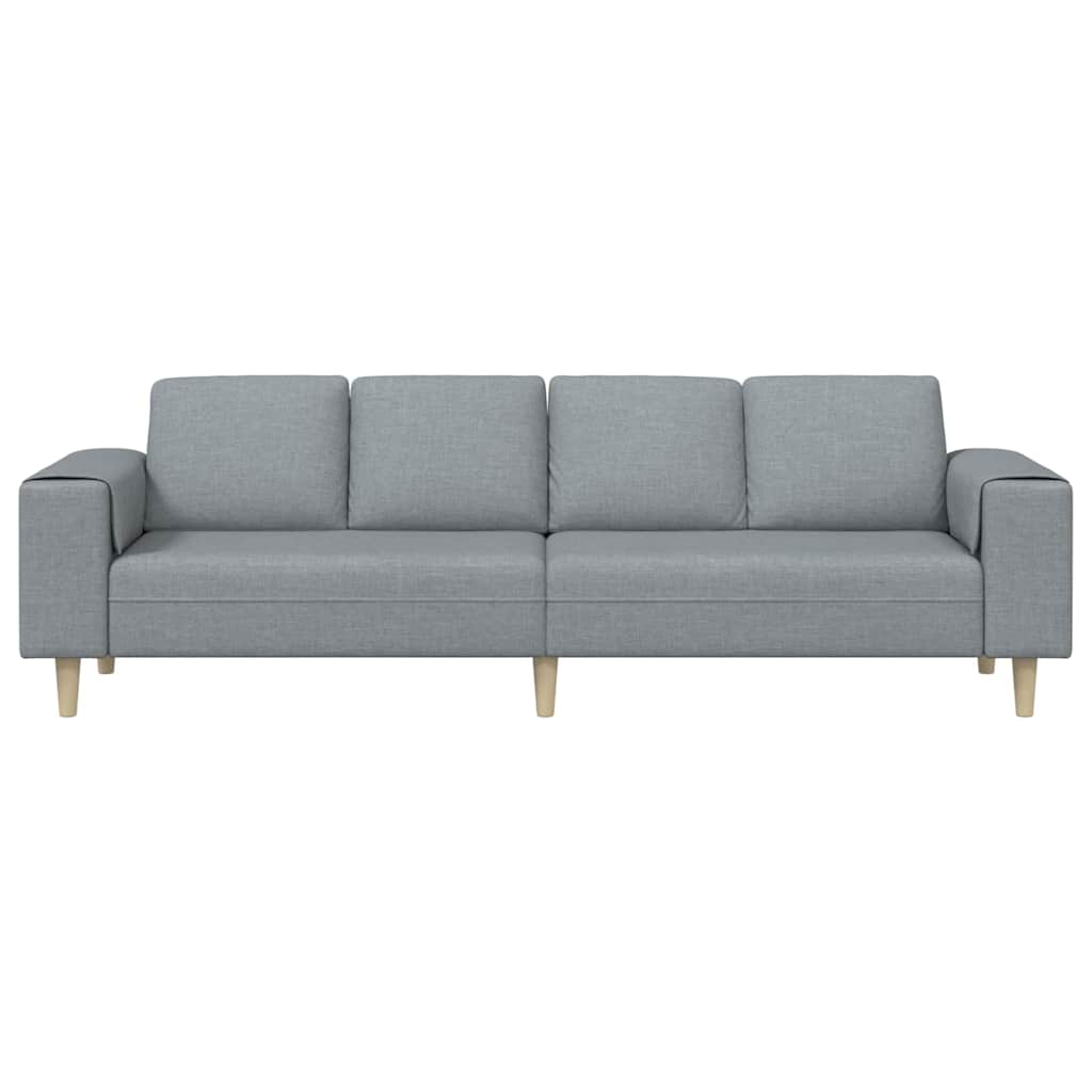 Sofa Sæt Lysegrå Stof - Billede 4