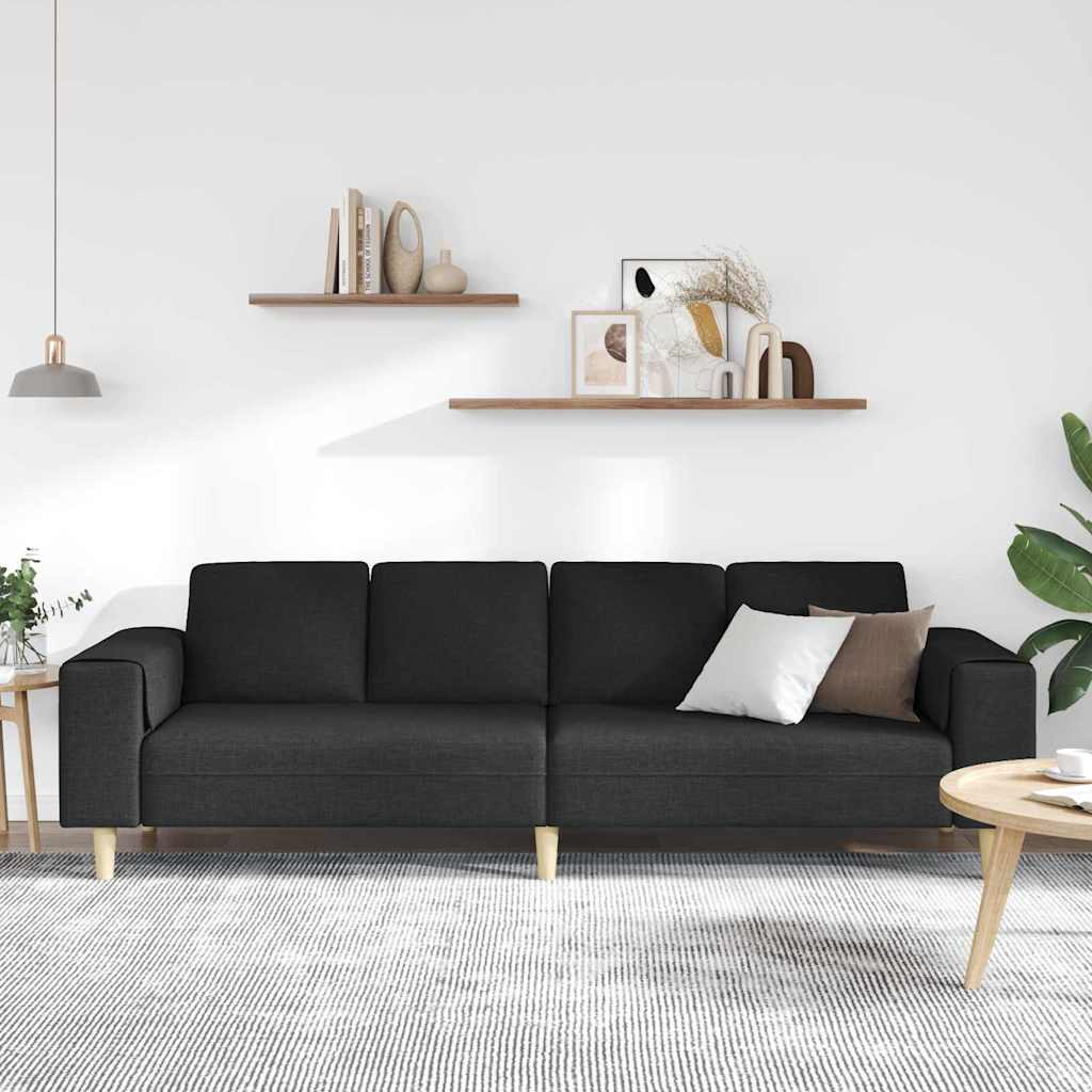 Sofa Sæt Sort Stof - Billede 3
