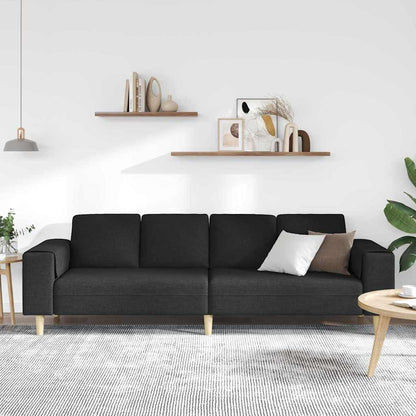 Sofa Sæt Sort Stof - Billede 3