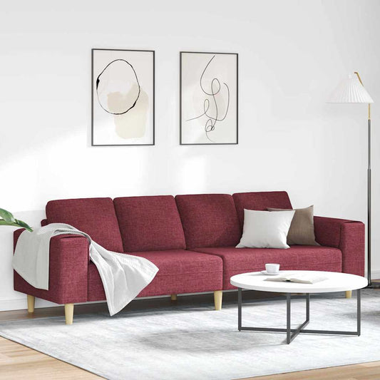 Sofa Sæt Vinrød Stof - Hovedbillede