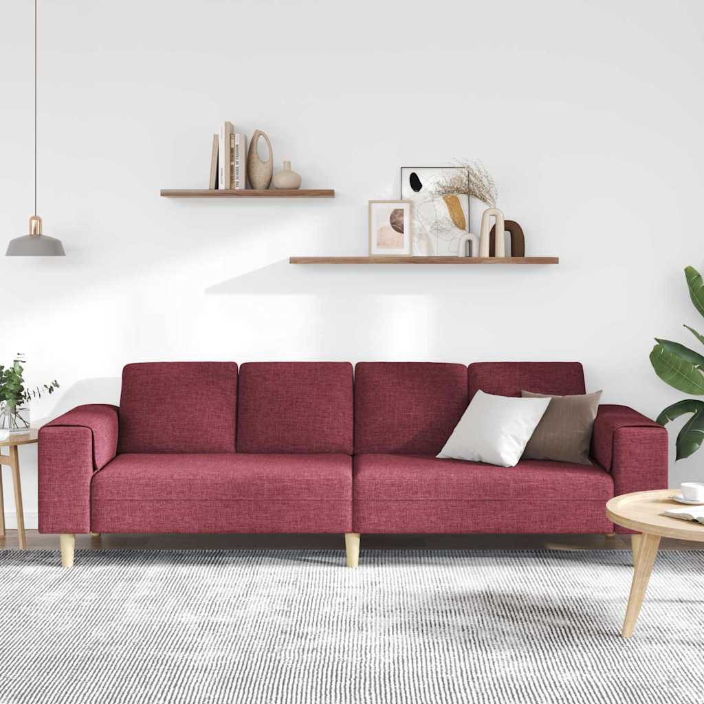 Sofa Sæt Vinrød Stof - Billede 3