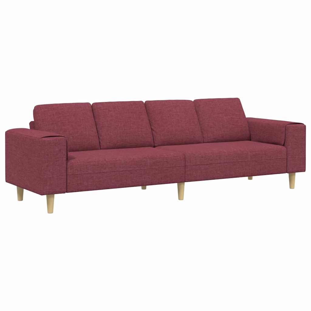 Sofa Sæt Vinrød Stof - Billede 2