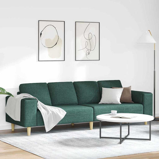 Sofa Sæt Mørkegrøn Stof - Hovedbillede