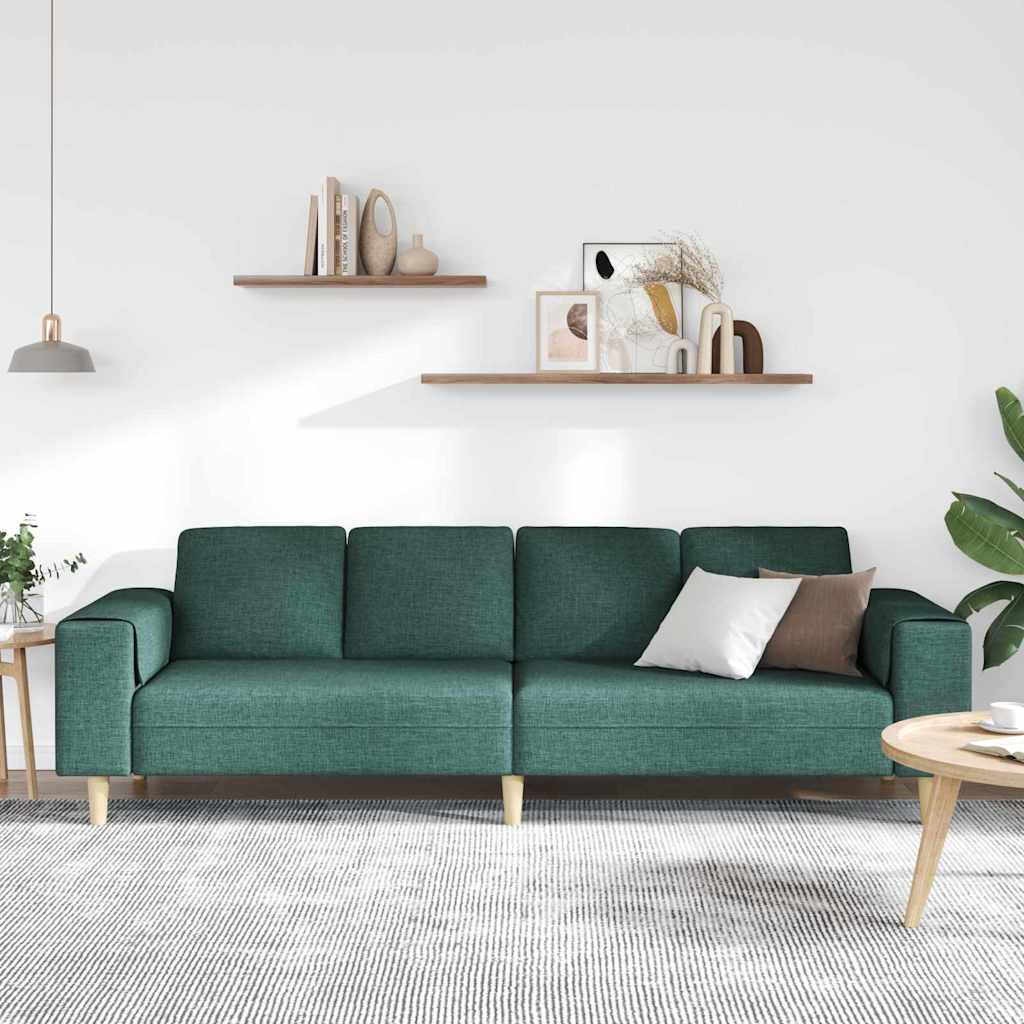 Sofa Sæt Mørkegrøn Stof - Billede 3