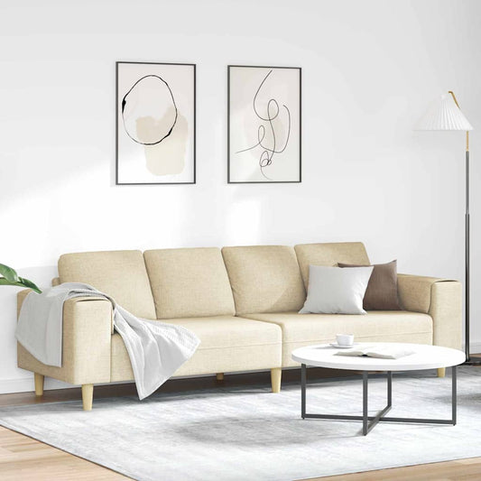 Sofa Sæt Creme Stof - Hovedbillede