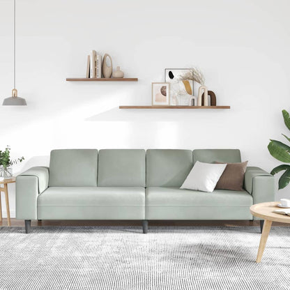 Sofa Sæt Lysegrå Fløjl - Billede 3