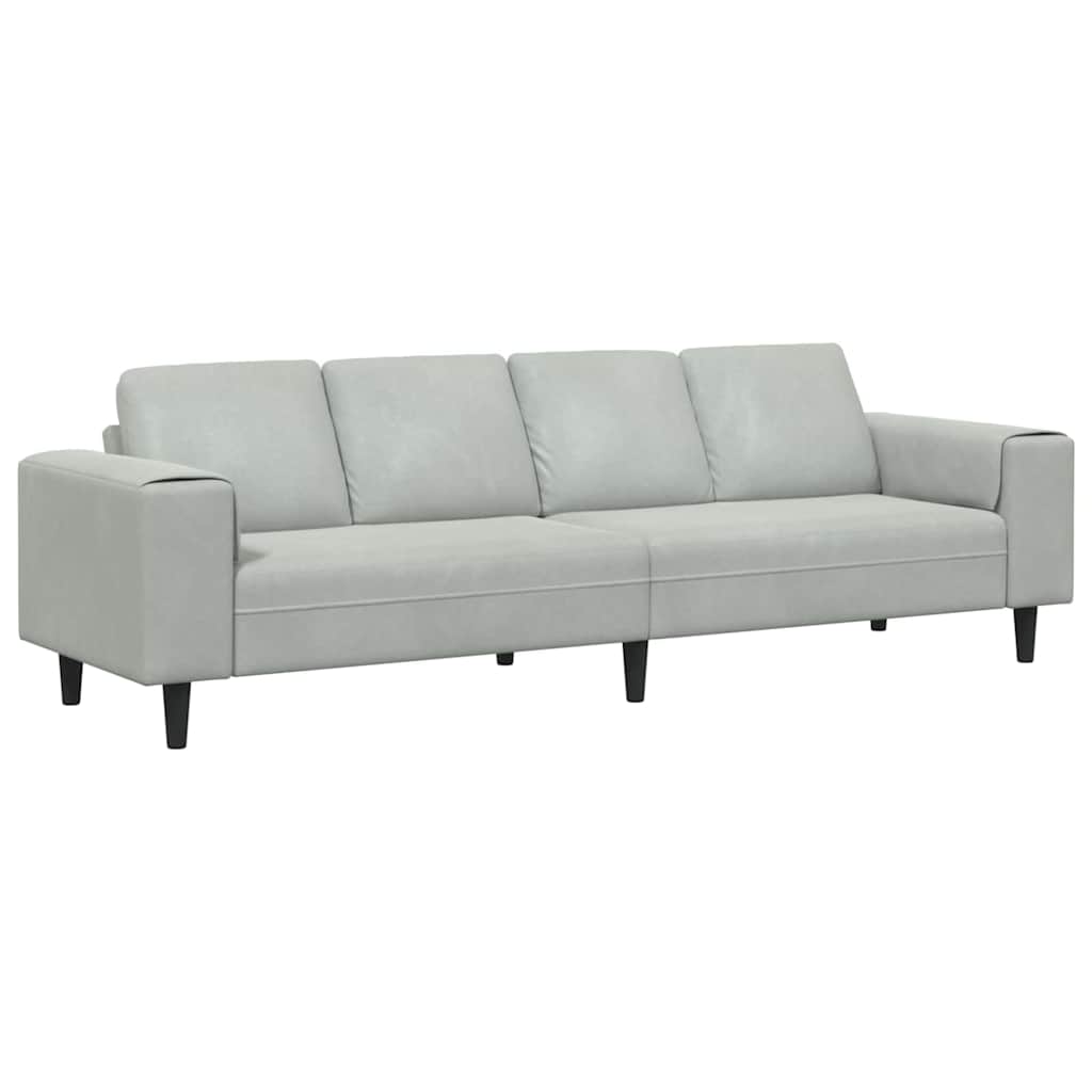 Sofa Sæt Lysegrå Fløjl - Billede 2