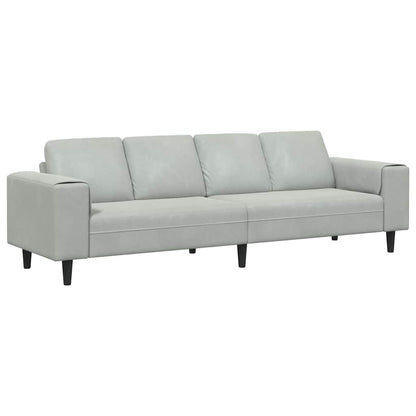 Sofa Sæt Lysegrå Fløjl - Billede 2