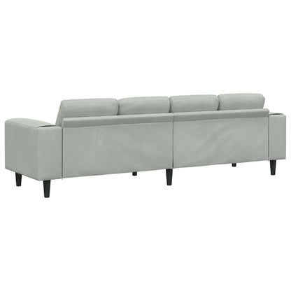 Sofa Sæt Lysegrå Fløjl - Billede 6