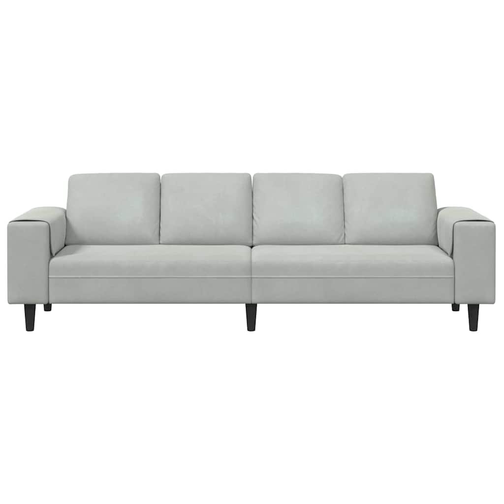 Sofa Sæt Lysegrå Fløjl - Billede 4