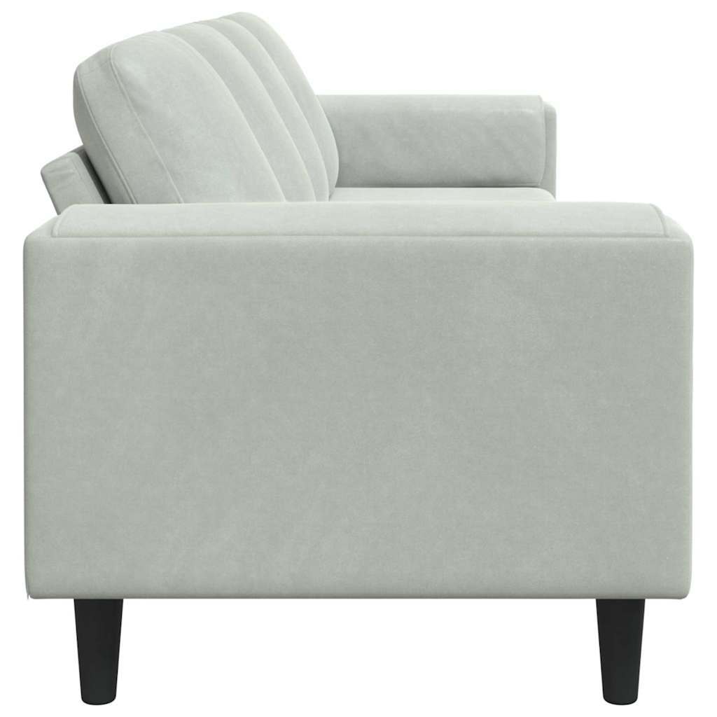 Sofa Sæt Lysegrå Fløjl - Billede 5