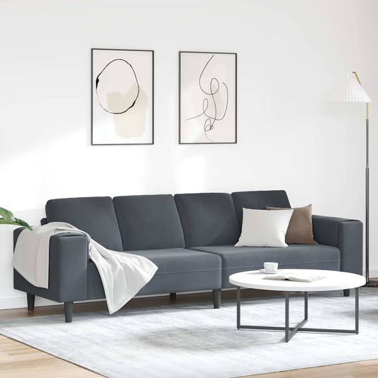 Sofa Sæt Mørkegrå Fløjl - Hovedbillede