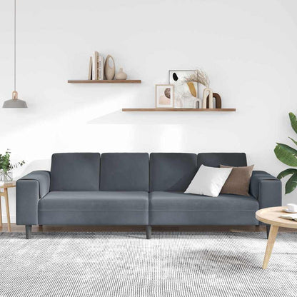 Sofa Sæt Mørkegrå Fløjl - Billede 3