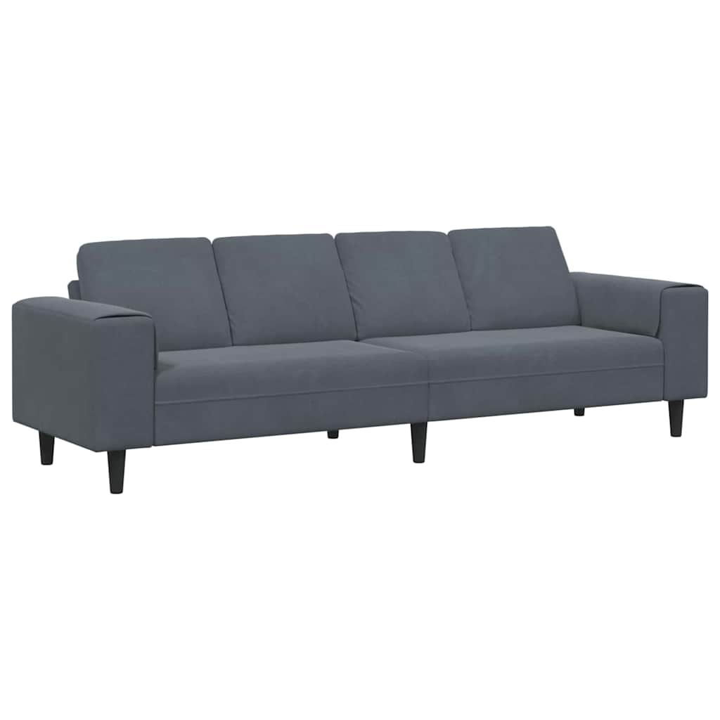 Sofa Sæt Mørkegrå Fløjl - Billede 2