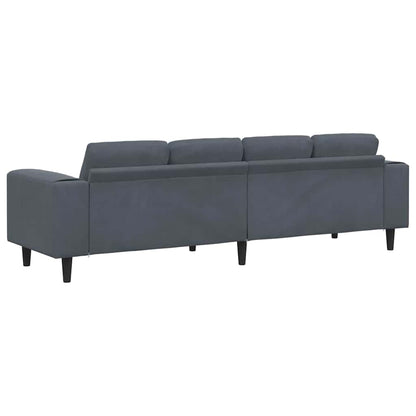 Sofa Sæt Mørkegrå Fløjl - Billede 6