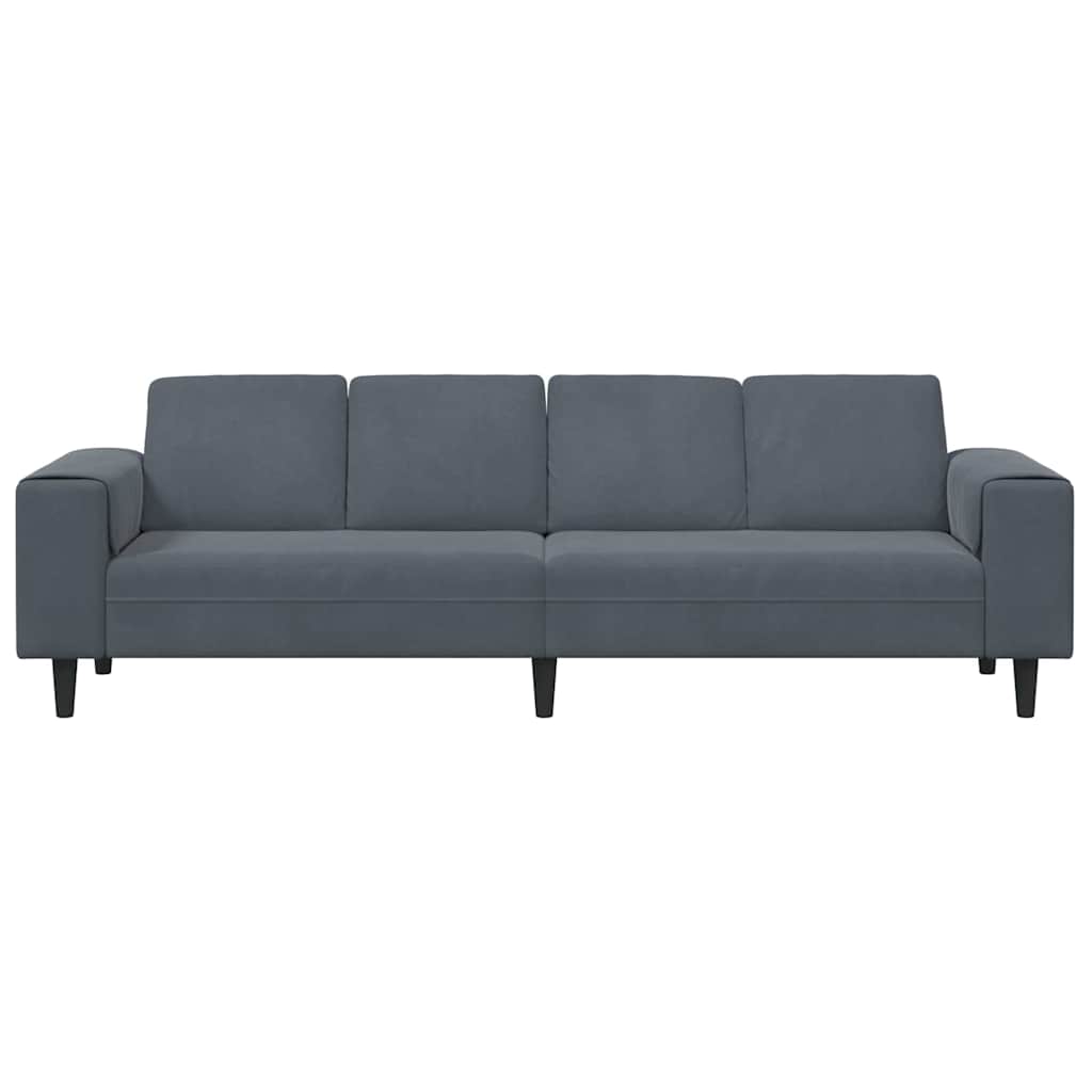 Sofa Sæt Mørkegrå Fløjl - Billede 4