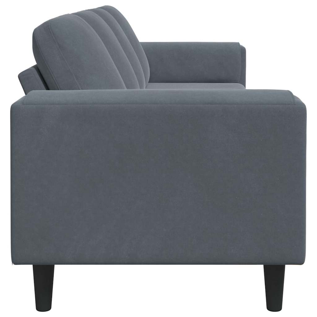 Sofa Sæt Mørkegrå Fløjl - Billede 5