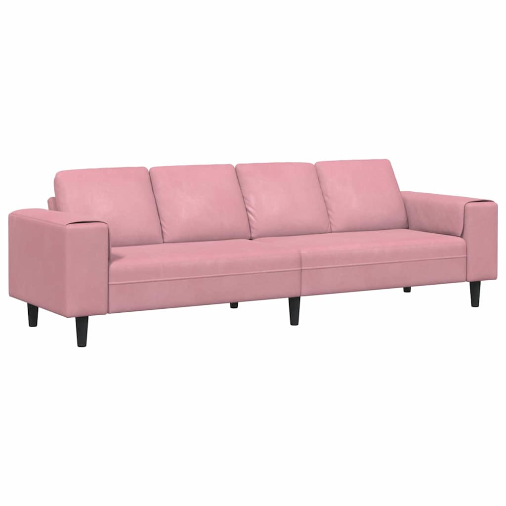 Sofa Sæt Lyserød Fløjl - Billede 2
