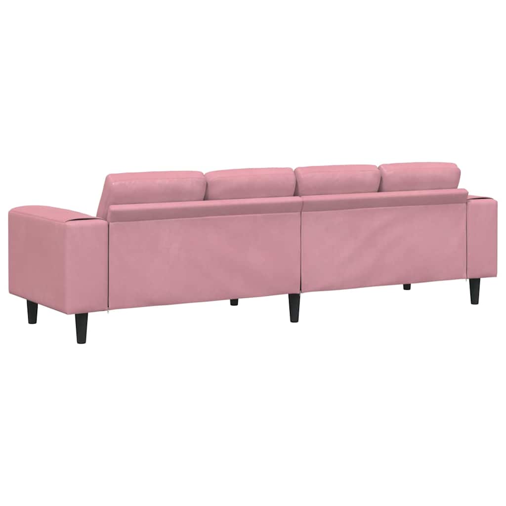 Sofa Sæt Lyserød Fløjl - Billede 6