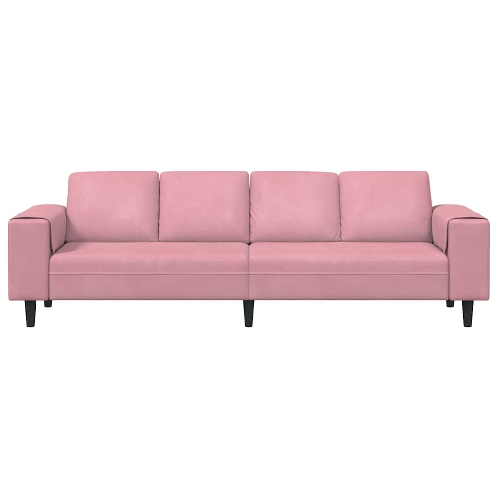Sofa Sæt Lyserød Fløjl - Billede 4