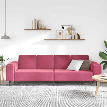Sofa Sæt Vinrød Fløjl - Billede 3