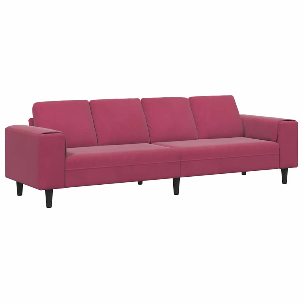 Sofa Sæt Vinrød Fløjl - Billede 2
