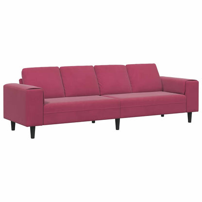 Sofa Sæt Vinrød Fløjl - Billede 2
