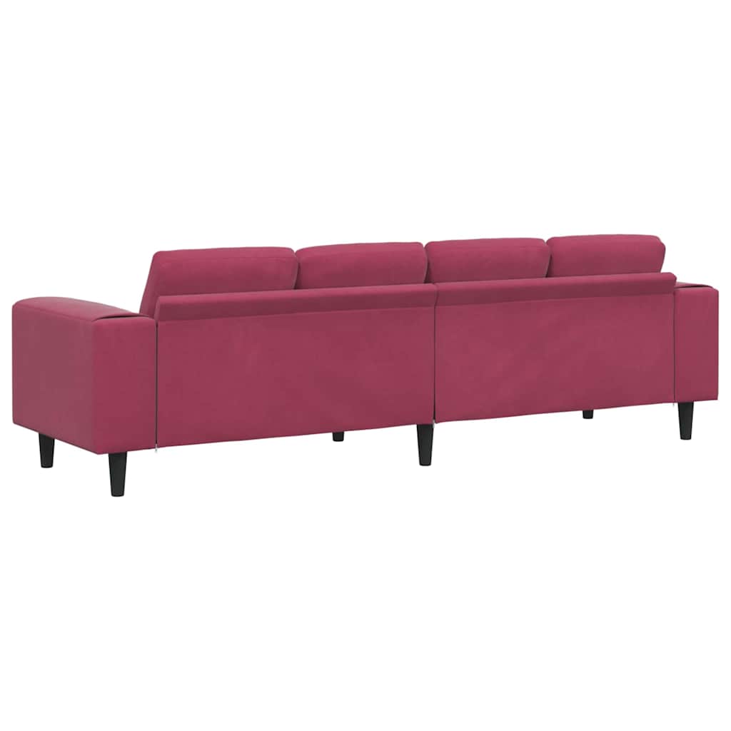 Sofa Sæt Vinrød Fløjl - Billede 6