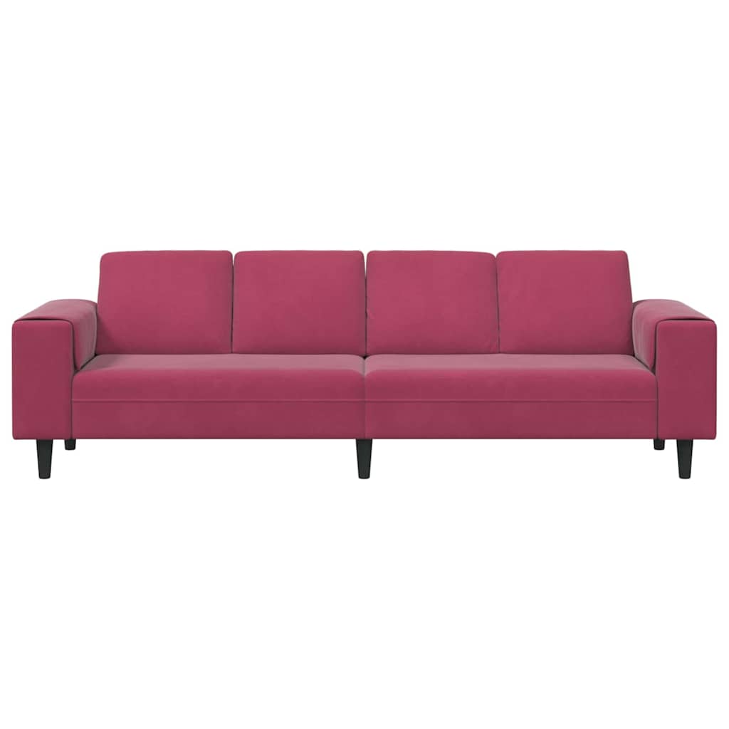 Sofa Sæt Vinrød Fløjl - Billede 4
