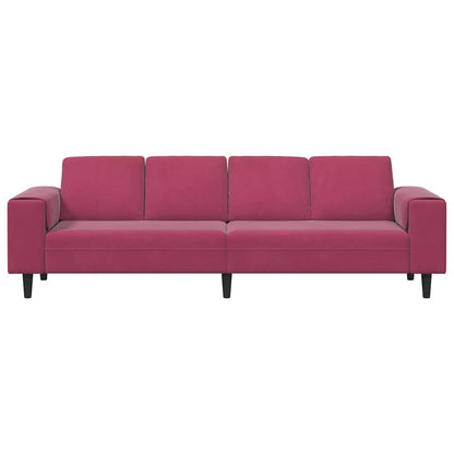 Sofa Sæt Vinrød Fløjl - Billede 4