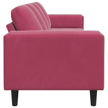 Sofa Sæt Vinrød Fløjl - Billede 5