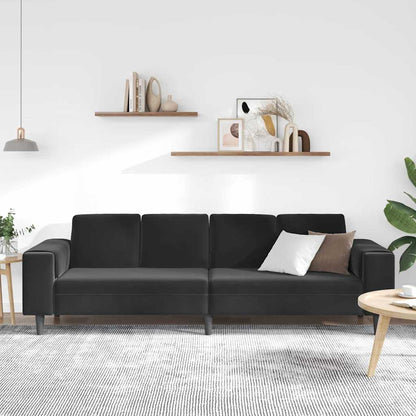 Sofa Sæt Sort Fløjl - Billede 3