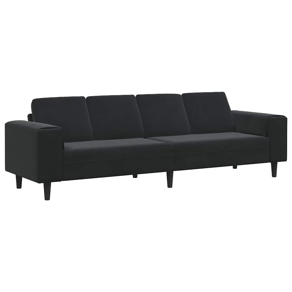 Sofa Sæt Sort Fløjl - Billede 2