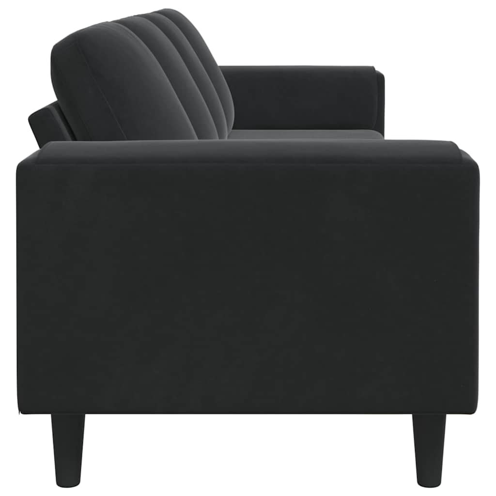 Sofa Sæt Sort Fløjl - Billede 5