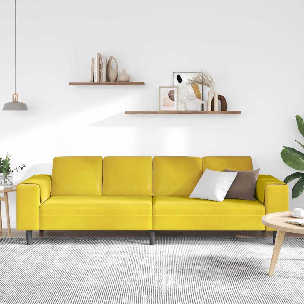 Sofa Sæt Gul Fløjl - Billede 3